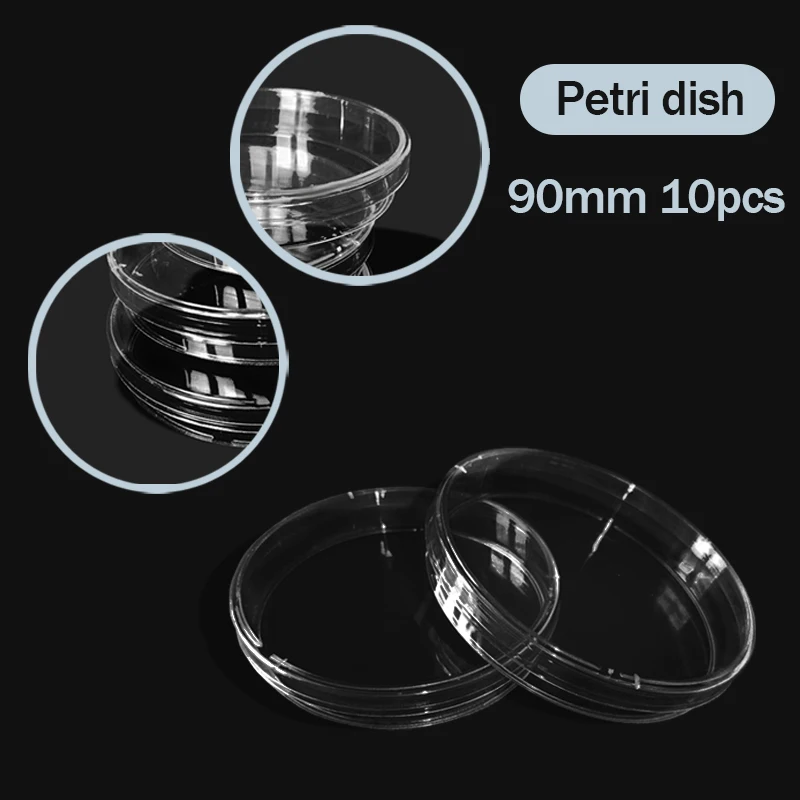 

90mm10Pcs Petri Dishes Plastic Transparent With Lids Bacteria Culture Dish Biological Scientific Lab Supplies