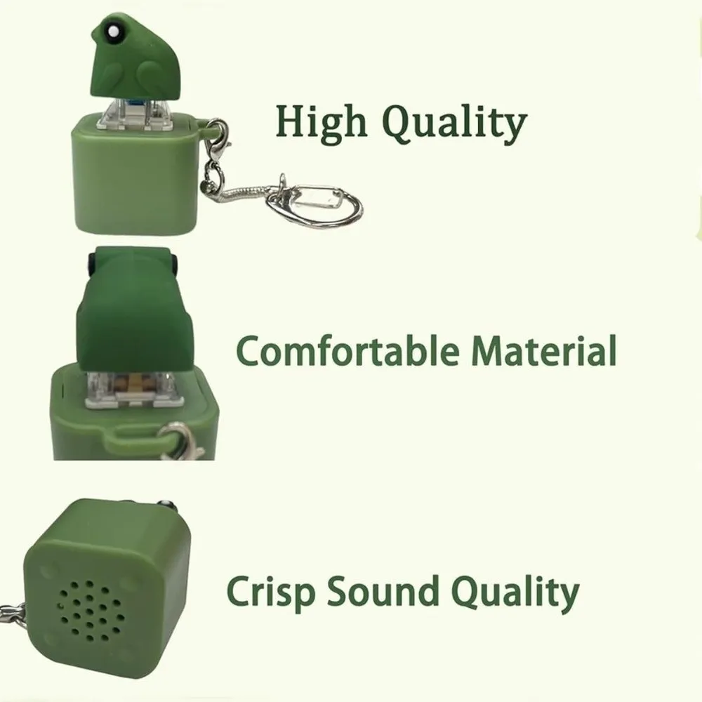 Rechargeable Croaking Frog Keychain Stress-Relieving Clicky Keyboard Stress Relief Fidget Keychain Pass The Time