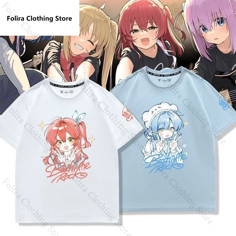 Anime BOCCHI THE ROCK! Series Print T-shirt Cotton Summer Clothes Short Sleeve Tee Women Men's Clothes Man T Shirt