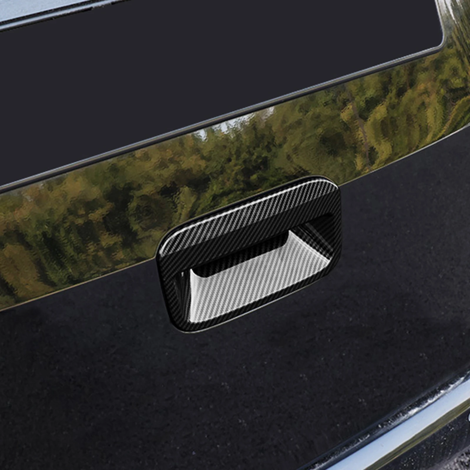 

Carbon Fiber Black Rear Trunk Tailgate Trim Handle Bowl Cover For Hyundai Staria 2021 2022 2023