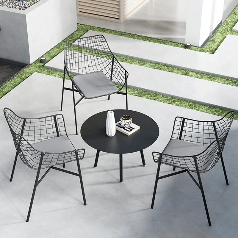 สบายสวนไม้ชุด Minimalist ผ่อนคลายความคิดสร้างสรรค์กันน้ํา Patio ชุด Alfresco Ergonomics Meble Ogrodowe Furntiture