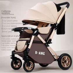 Folding Baby Stroller High Landscape Lightweight Travel Stroller Newborn Baby Two-way Swivel Seat Shock Absorption Stroller