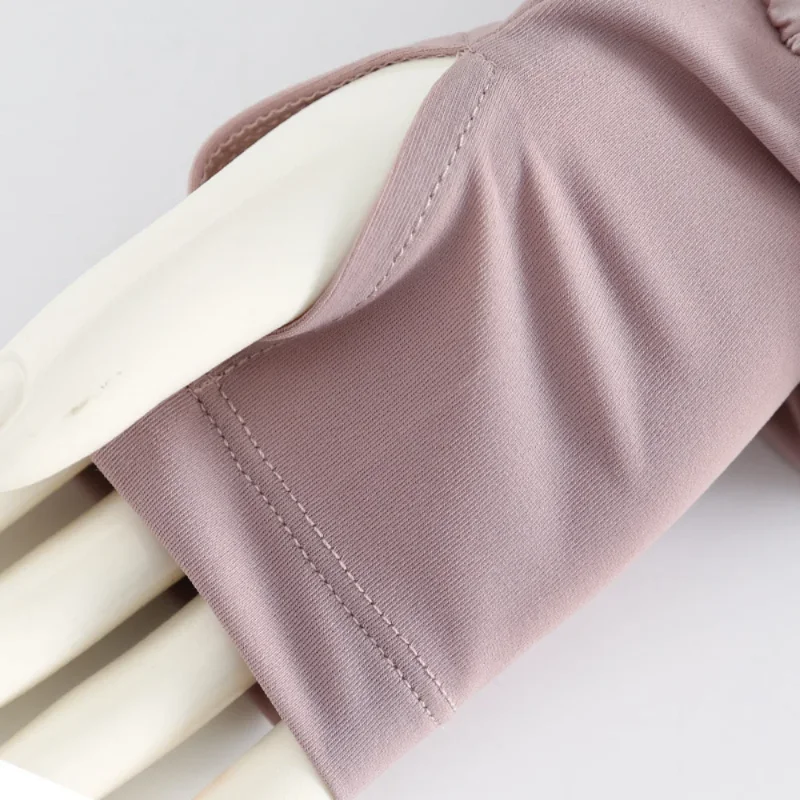 ผู้หญิงขับรถถุงมือป้องกันแสงแดดฤดูร้อนผ้าไหมยาว Oversleeve Fingerless บางแขนน้ําแข็งป้องกันขี่ Breathable UV