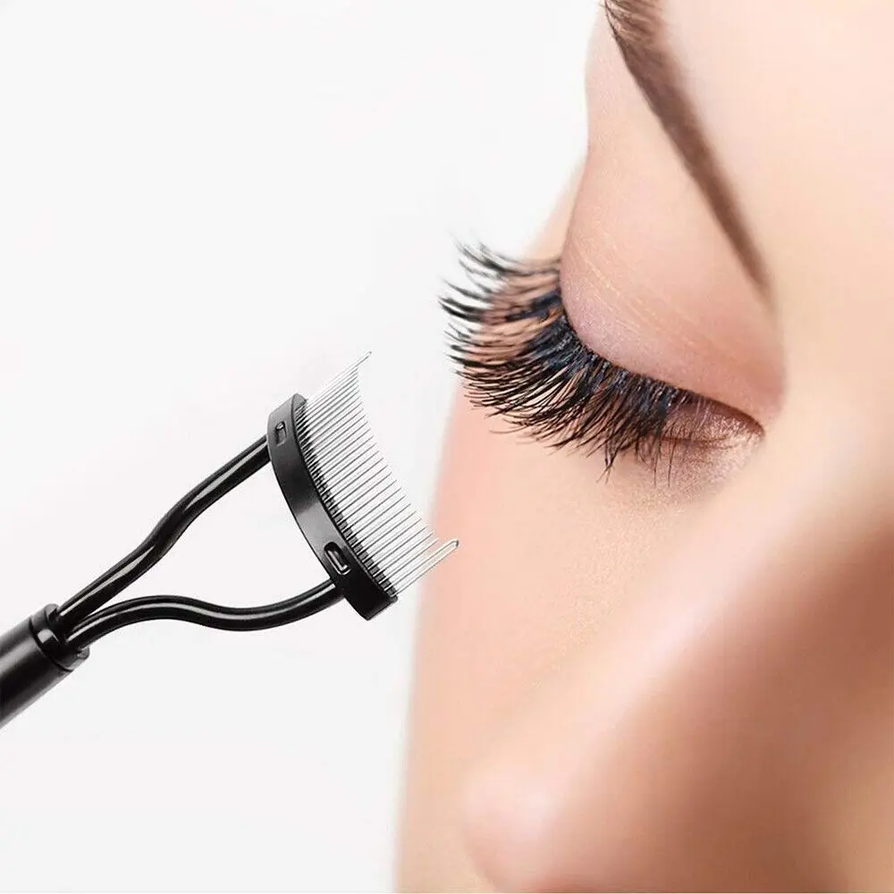 Durable Metal Brush Eyelash Brush Comb Mascara Lift Curl Stainless Steel Lash Separator Black Makeup Tool Eyelash Curler