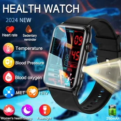 2025 nuevo reloj inteligente ECG + PPG para hombres linterna ritmo cardíaco oxígeno en sangre Monitor de salud deporte Fitness impermeable BT llamada Smartwatch