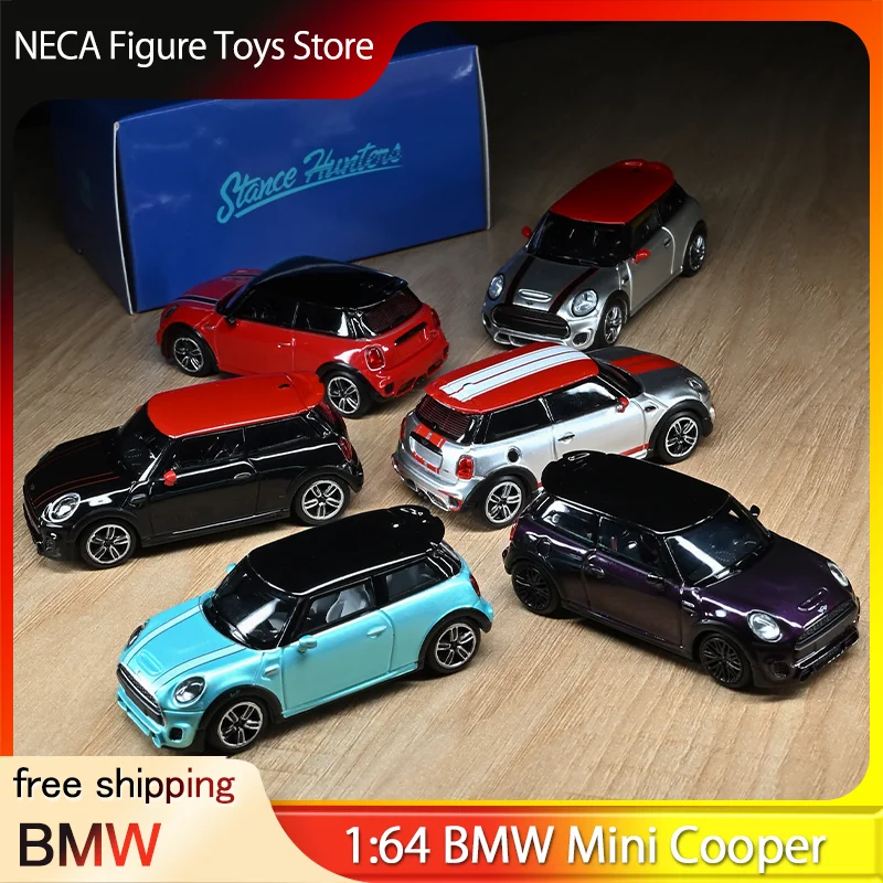 

Wsh In Stock Diecast Car Model 1:64 Bmw Mini Cooper Jcw F56 Alloy Silvery Red Collectible Vehicle For Adult Collection Display
