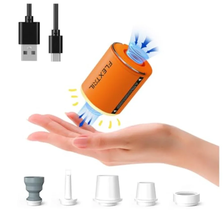 

Портативный воздушный насос с кемпинговым фонарем, мини-насос 2X 4 кПа для надувных изделий, перезаряжаемый насос для надувных матрасов с магнитом