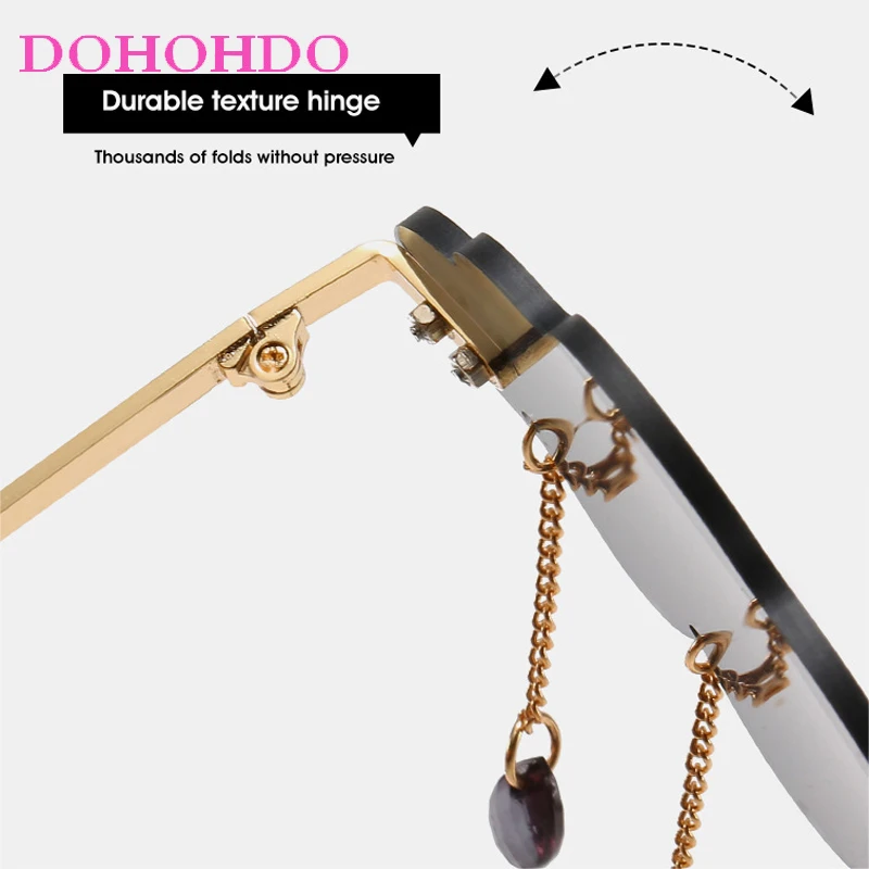 موضة بدون شفة النظارات الشمسية النساء الرجال الرجعية العلامة التجارية تصميم الإناث شخصية الزخرفية مضحك نظارات الحفلات UV400 Gafas دي سول #4