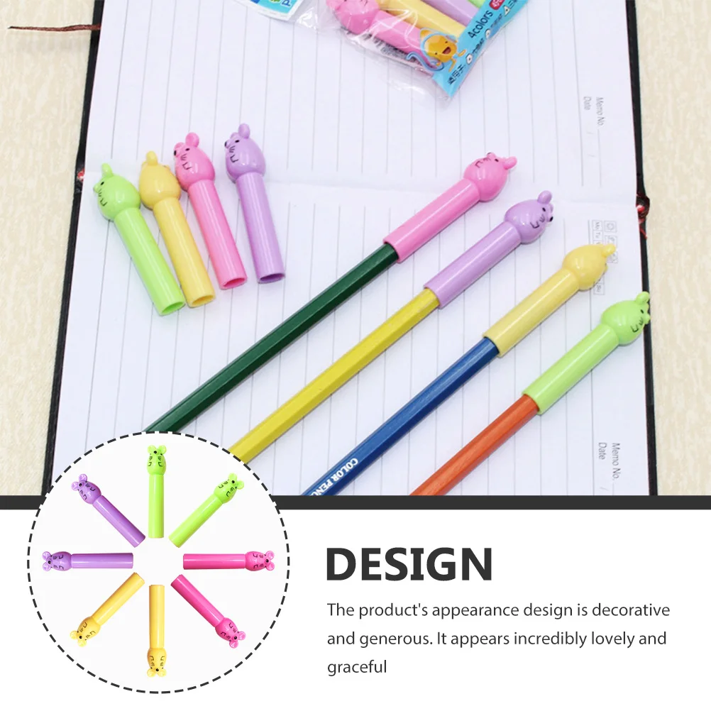 40 قطعة من واقيات أقلام الرصاص البلاستيكية أغطية أطراف مضادة للانزلاق ومقاومة للخدش لأشكال القلم المختلفة والأشياء المدرسية للفتيات