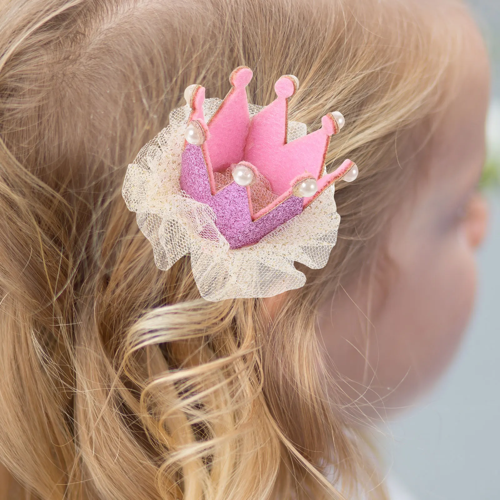 

4 Pcs Princess Hairpin Crown Accessories for Girls Kids Headdress Hair Decoration Durable Material Sweet Style