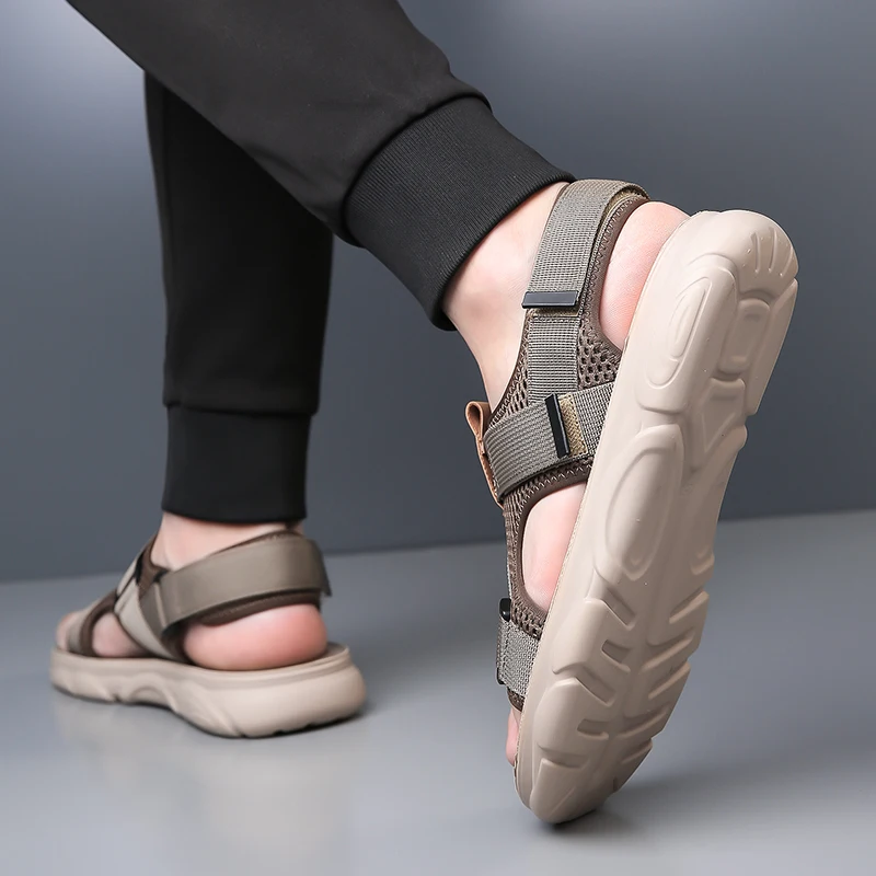 YRZL-Sandalias antideslizantes suaves y cómodas para hombre, zapatos de playa de alta calidad, sandalias de Gladiador, zapatos planos informales de