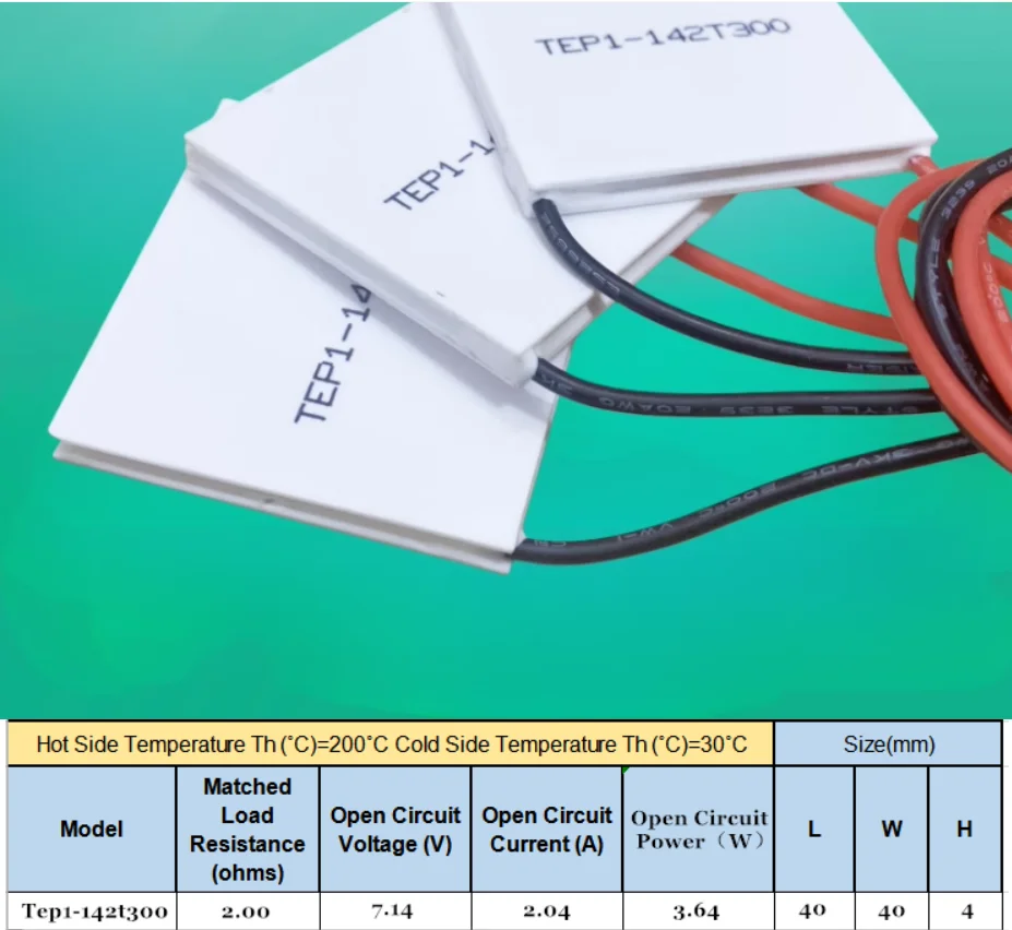 2pcs Thermoelectric module TEP1-142T300 ceramic semiconductor 40*40MM Semiconductor thermoelectric sheet