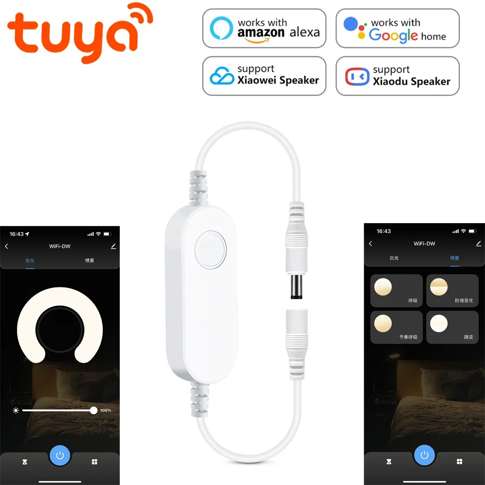 Tuya Wifi Warmwhite Under Cabinet Lighting 12V Dimmable Puck Lights Kitchen Counter Wardrobe Night Lamp Room Decor APP for Alexa