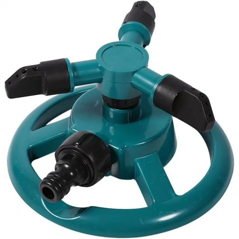 1pc Green Garden Sprinkler with Adjustable Nozzle, 360-Degree Rotation, Easy Installation, Durable Plastic, Multi-Component,