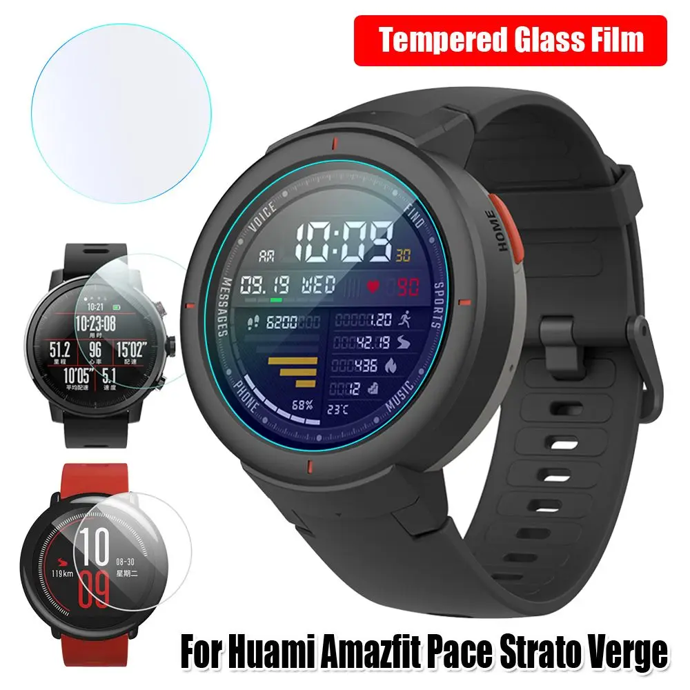 2.5D Curved HD 9H for Huami Amazfit Pace Stratos Verge Lite Screen Protectors Protective Films Tempered Glass