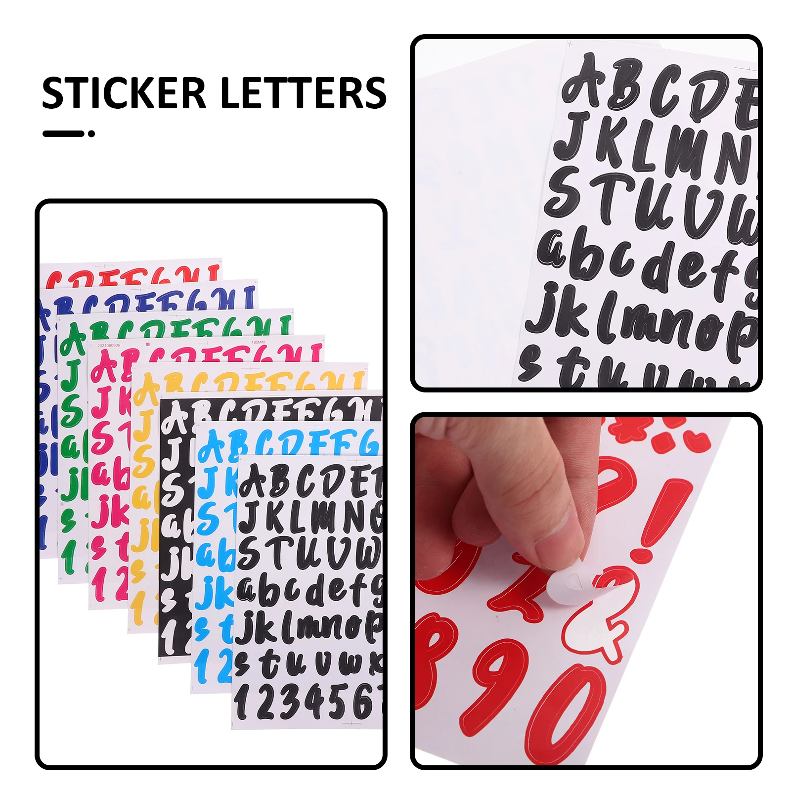 

8pcs 8 Sheets Pvc Colored Alphabet Stickers Self Adhesive Mailbox Letters Decals Waterproof Outdoor Indoor Use Stick On Letter