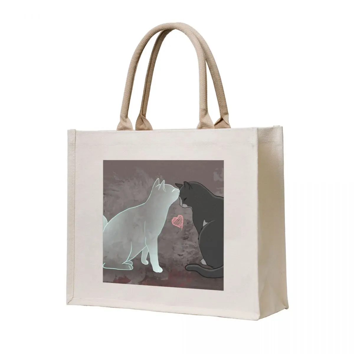 

Kitten Tote Bag Portable shopping bag custom canvas bag Reusable bags Women's