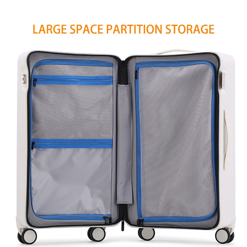 حقيبة ذات سعة كبيرة 20/24/26 بوصة ABS/PC تحمل الأمتعة مع طبقة مزدوجة مقاومة للانفجار وسحاب تخزين عميق للسفر