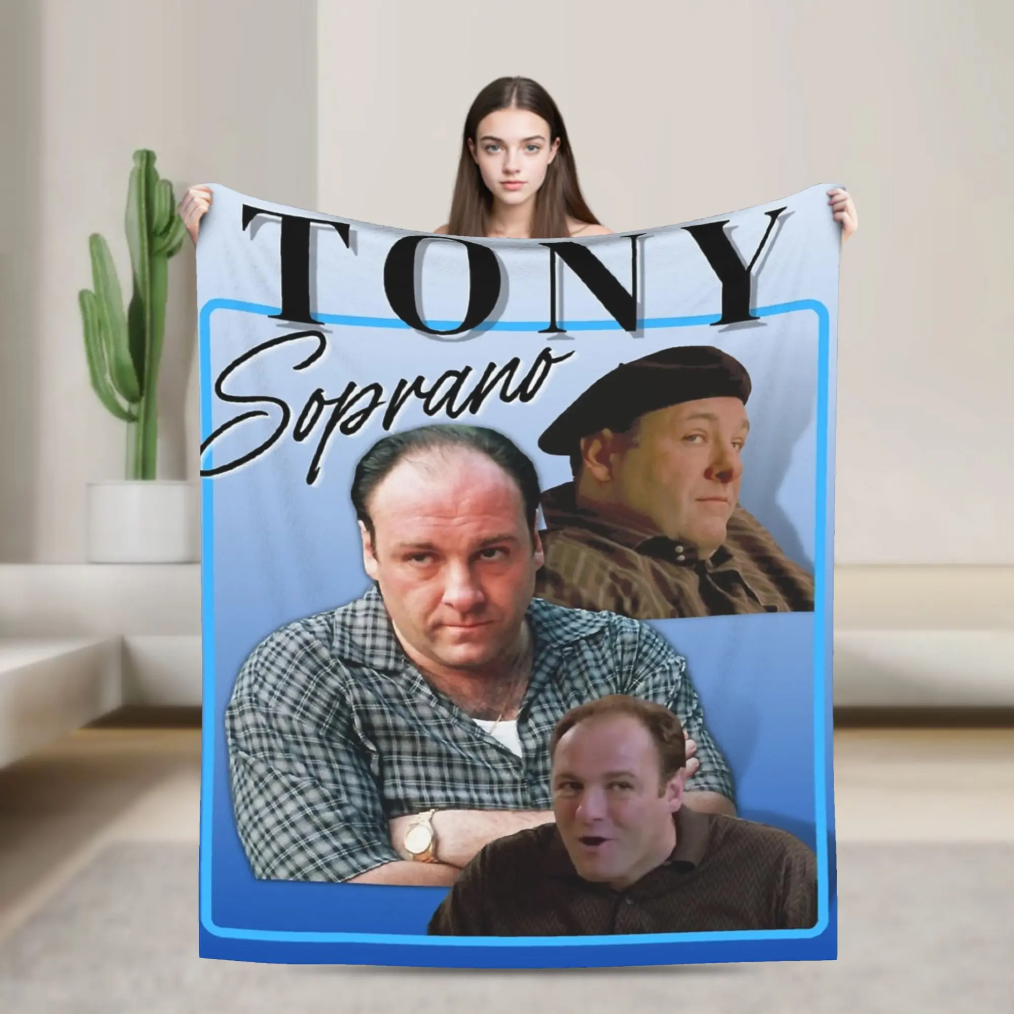 Crime Drama Tv Tony Soprano Flannel Blankets  Soft Warm Throw Blanket for Couch Chair Camping Aesthetic Bedspread Sofa Bed Cover