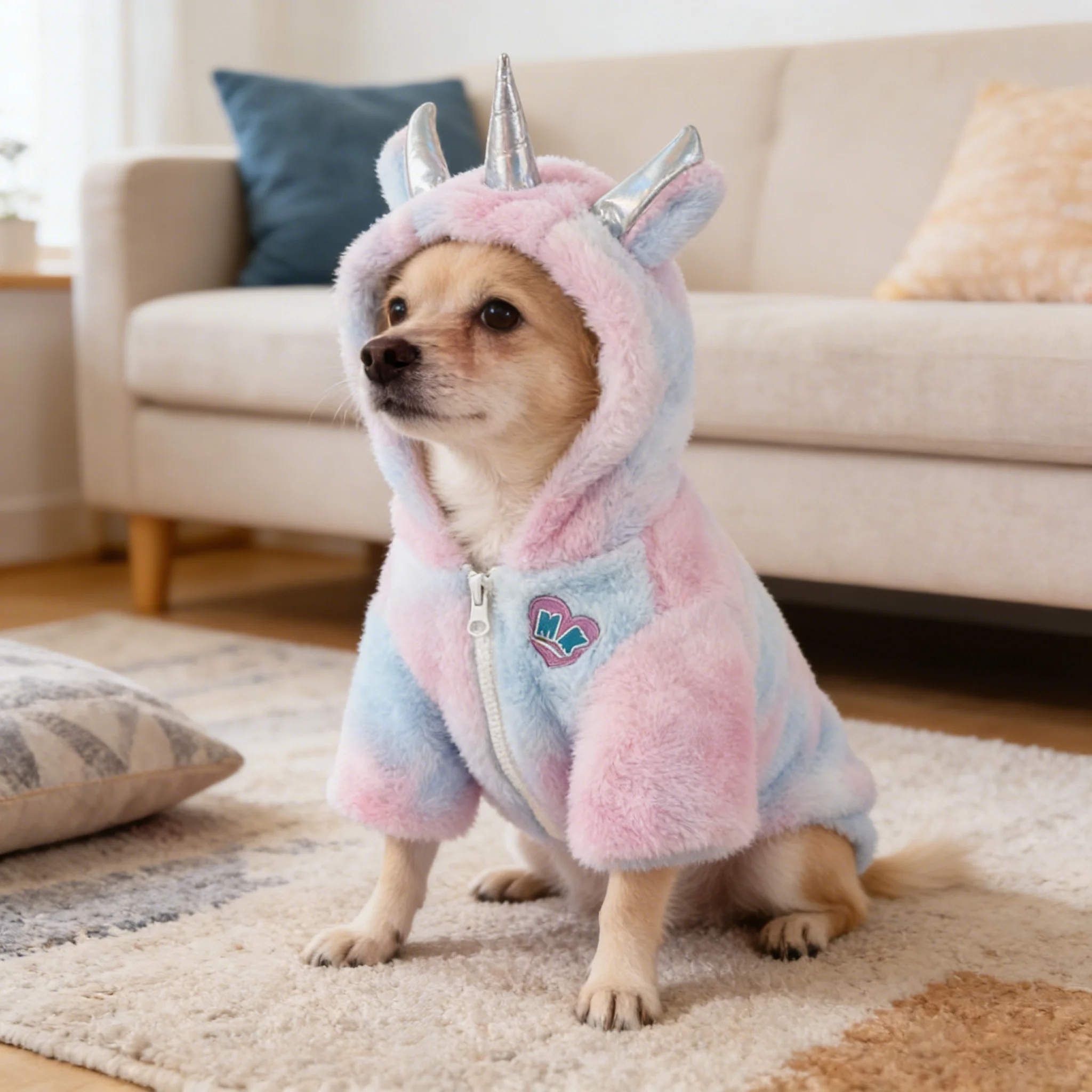 Batik-Plüsch-Hundemantel, Haustierkleidung aus Imitat-Kaninchenfell, weich und bequem für Hunde