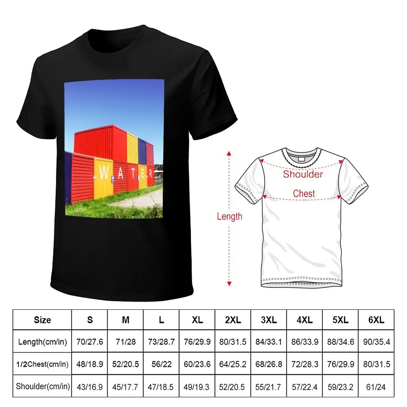 Primary colour water shipping containers T-Shirt