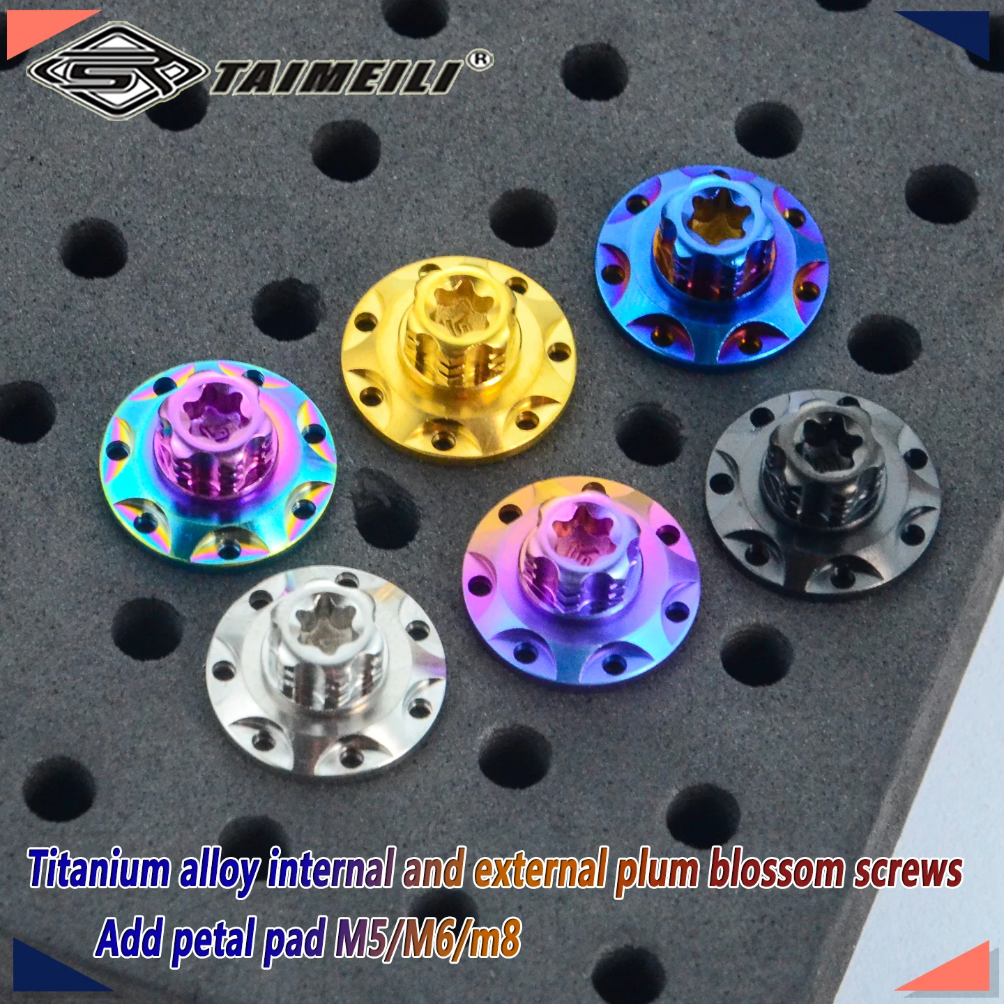 TAIMEILI Titanium Alloy Inner Plum Blossom Head Bolts With Petal Washers M5/M6/M8 Motorcycle Bike Mod Fasteners 1Pcs