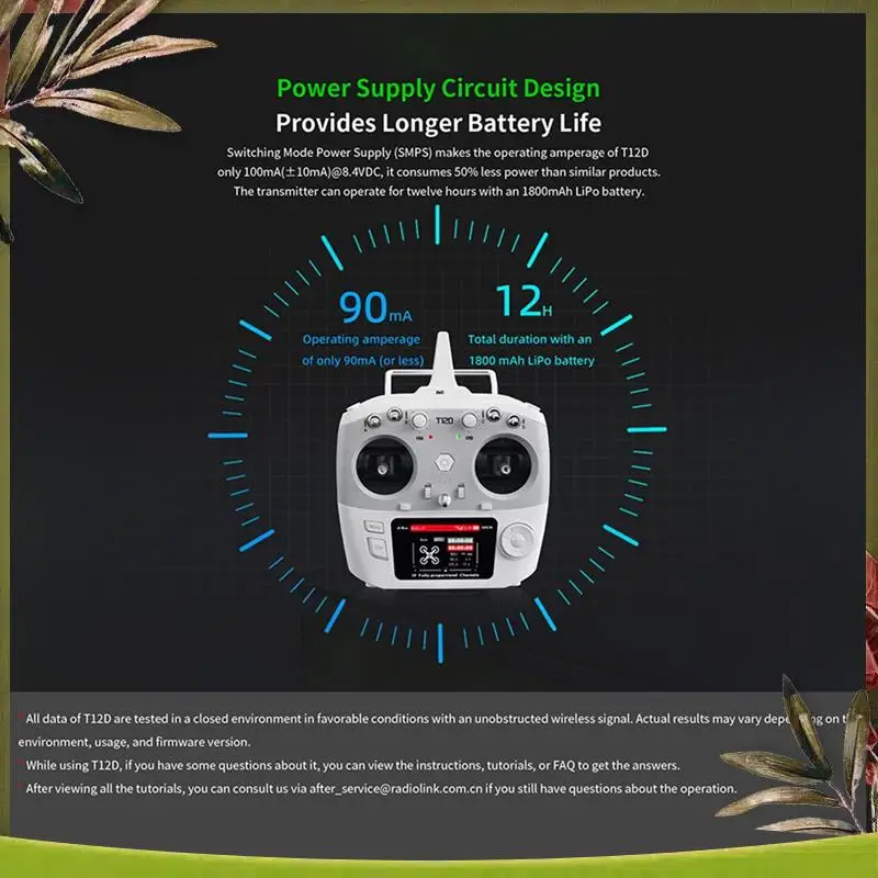 

New-For Radiolink T12D 12CH RC Transmitter+R12F Receiver 2.4Ghz Remote Controller For FPV Drone Fixed Wing Airplane Car L