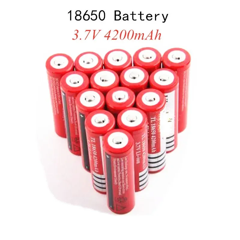 2-10pcs 100% new original 18650 Rechargable Battery 18650 3.7V 4200mAh Battery for LED Lantern torch+USB Charger