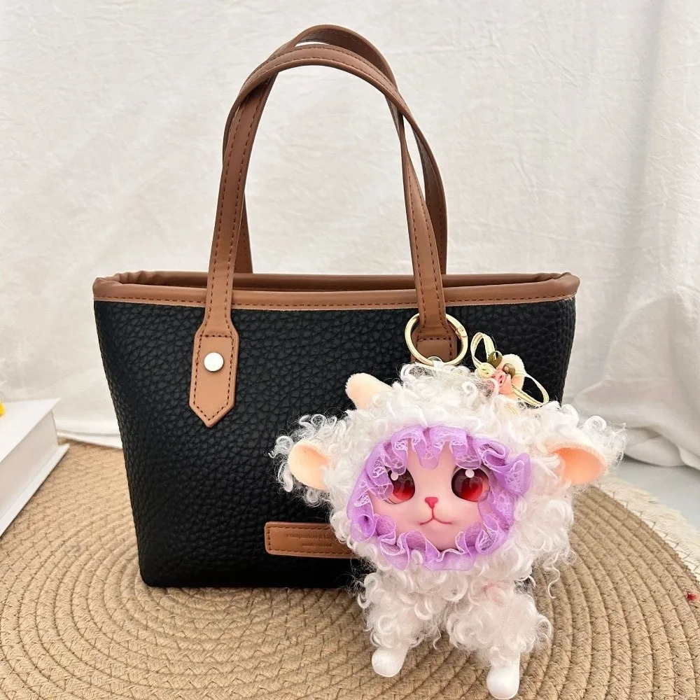 Lolita Curly Hair Sheep Plush Keychain Bag Hanging Kawaii Lamb Doll Pendant Ornaments Decorations Car Key Ring Party Decor