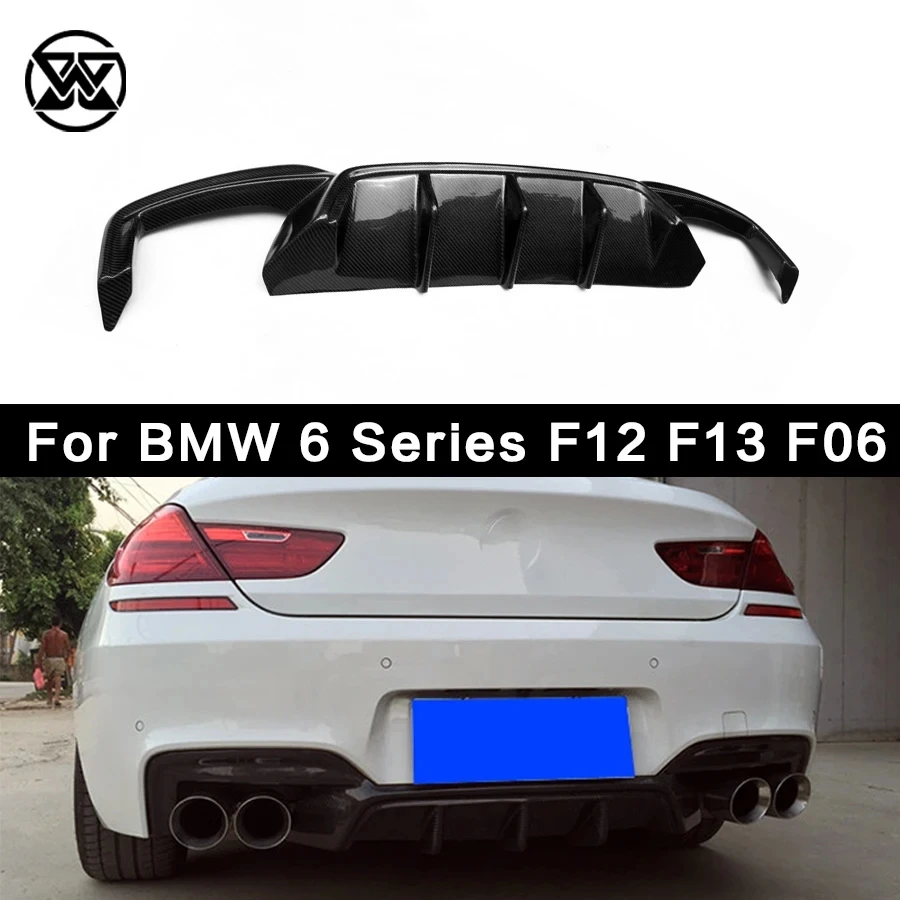 For BMW 6 serie M6 F06 F12 F13 Rear Lip Carbon Fiber Rear Bumper Diffuser Spoiler Splitter Body Kit Car Accessories