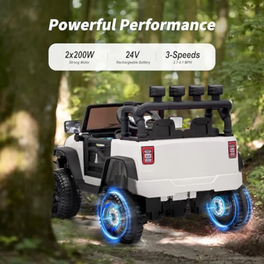 Ride on Car Toy 24V Auto elettrica con telecomando 2x200W Motori - Bianco