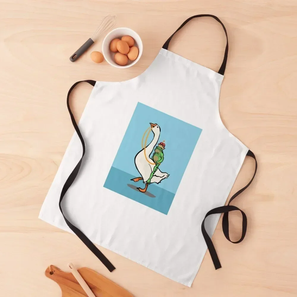 

Funnymals, king frog and goose Apron kitchen clothes with pockets Apron