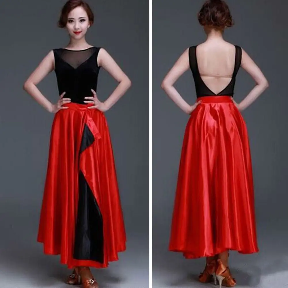 Smooth Spanish Flamenco Shawl Skirt Polyester Big Swing Large Swing Skirt Party Carnival Dress Belly Dance Costumes