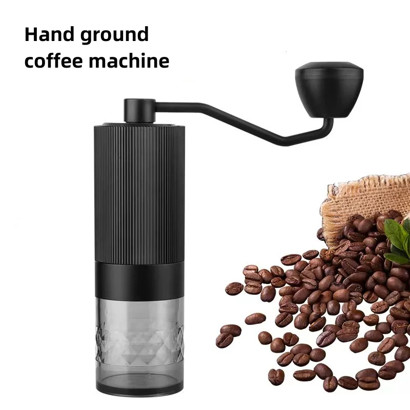 Smilodon-Aluminum Alloy Coffee Grinder  Hand Cranked Bean Grinder  Outdoor Camping Tools  Plastic Box