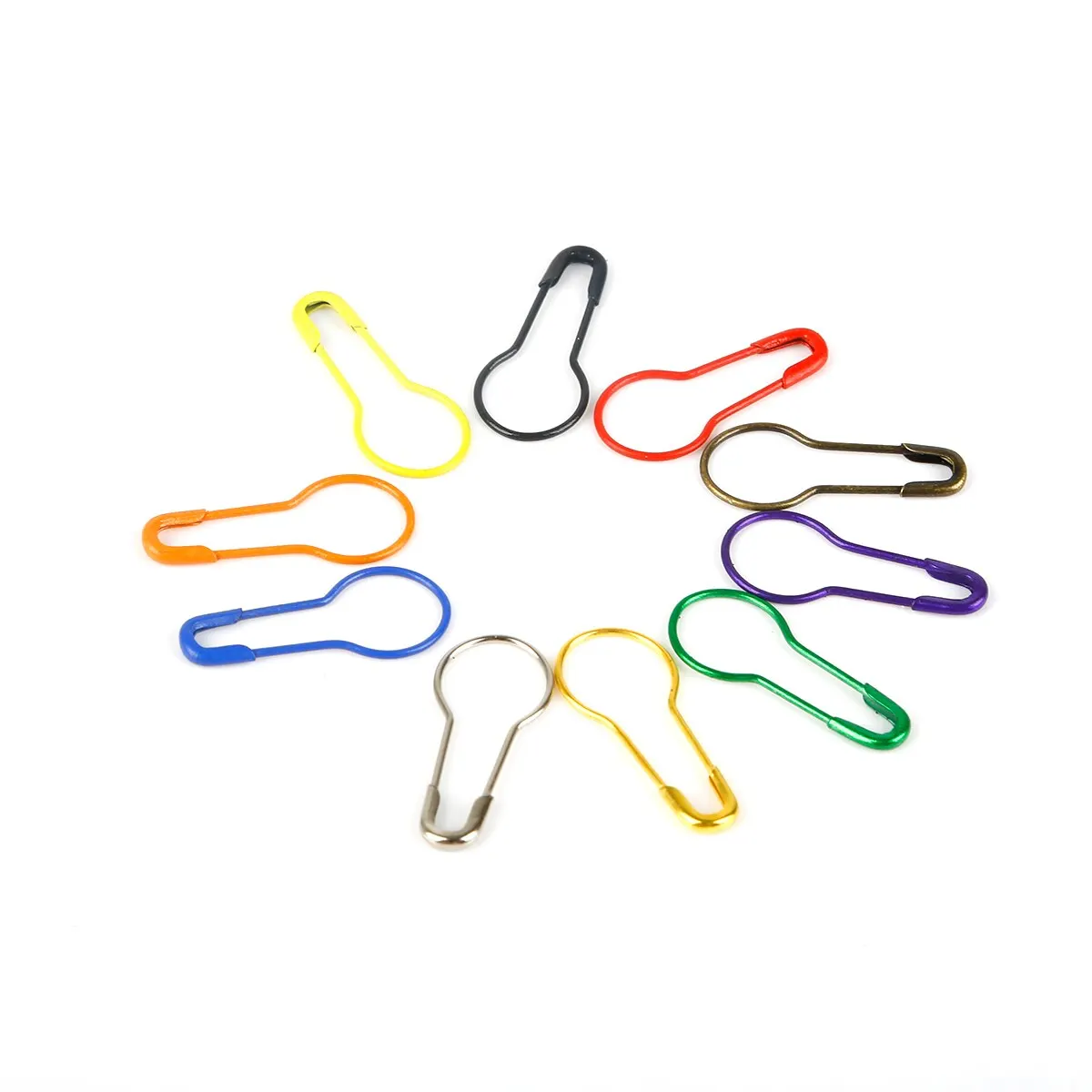 100Pcs Cucurbit Pear Shaped Metal Safety Pin