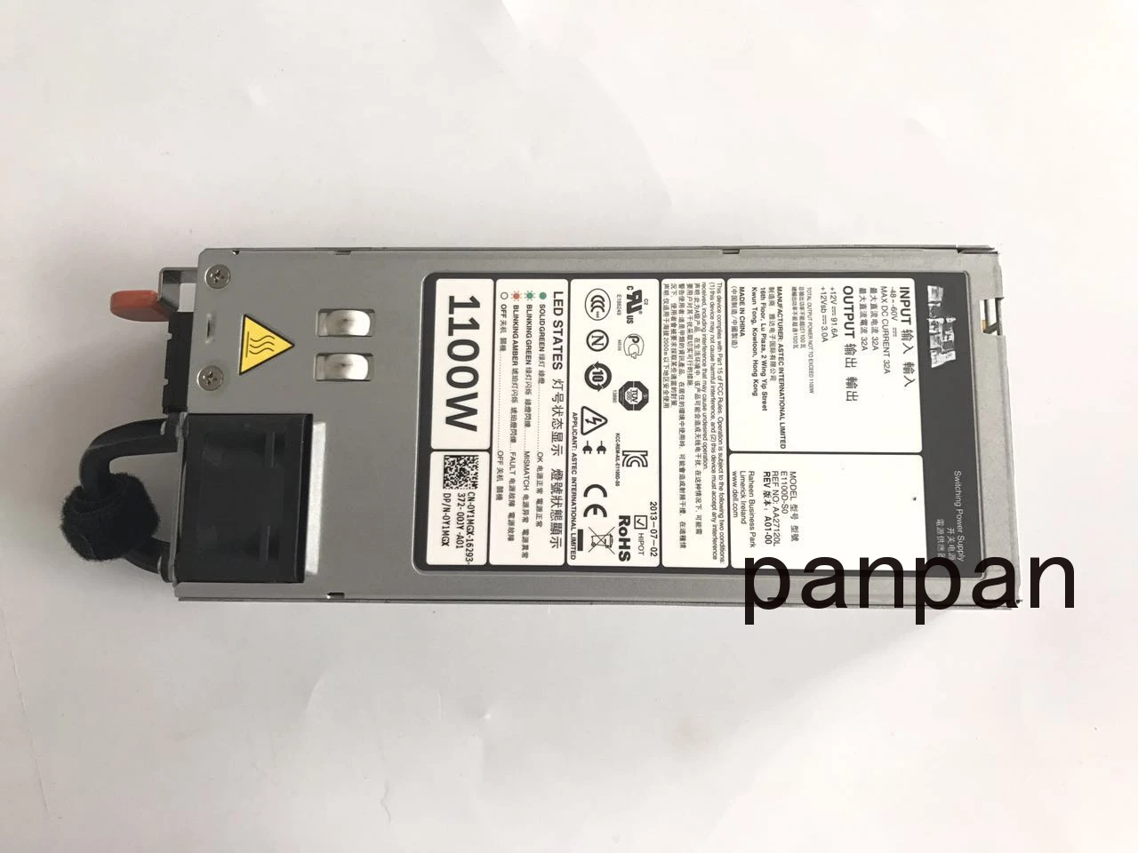 1100W Hot-Plug DC Power Supply For PowerEdge R530 R630 730XD R730 R720 R620 R520 T420 R820 R740 E1100D-S0 5G4WK Y1MGX 02RN7