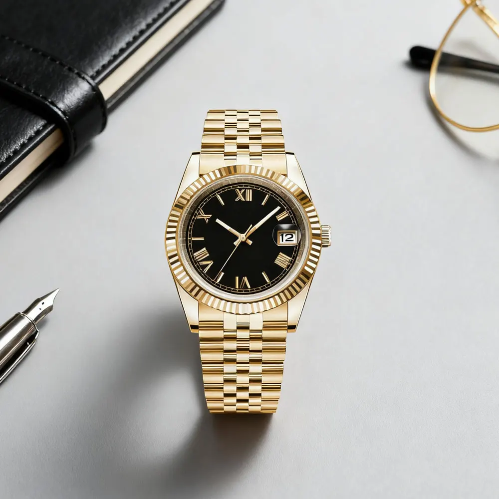 맞춤형 36mm/39mm 자동 남성 시계 패셔너블한 로마 숫자 기계식 남성 시계 사파이어 글라스 방수 시계