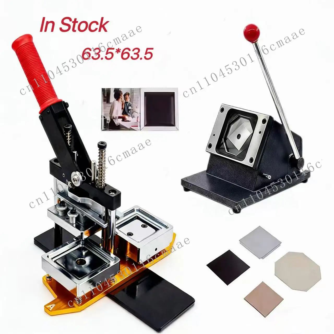 63.5 * 63.5 mm custom photo refrigerator sticker button machine with cutter and 100 sets of magnets