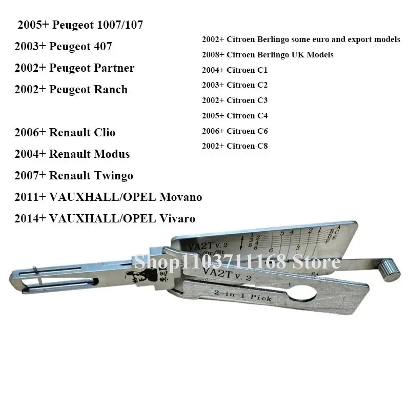 أدوات إصلاح LISHI 2 IN 1 NE72 VA2T HU136 TOY51 RenaultV.2 لباب السيارة الأوتوماتيكي مفتوح لـ NISSA.N لـ Citroe.n لبيجو.T #3