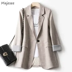 Blazer da donna alla moda patchwork coreano chic primavera tasche larghe cappotti eleganti da donna bottone singolo capispalla minimalista manica lunga