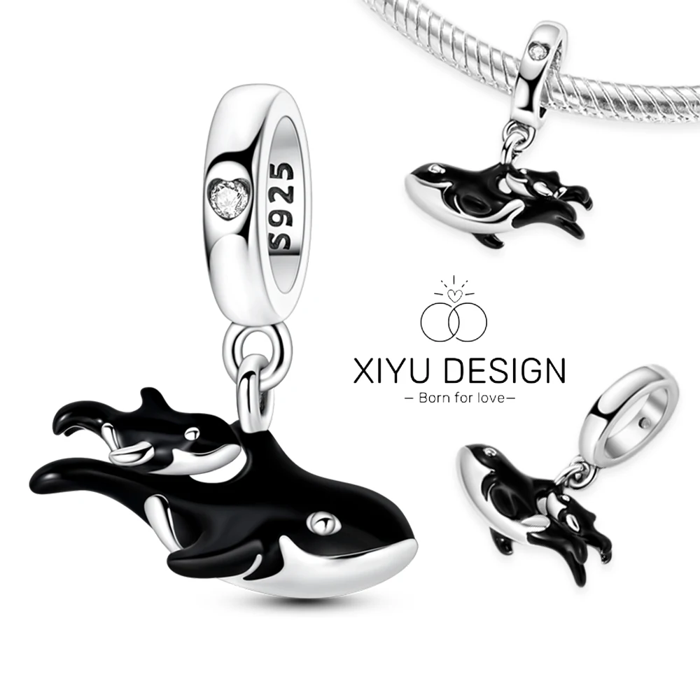 Charms-Anhänger aus 925er-Sterlingsilber mit blauen Ozean-Serie, passend für das DIY-Armband der Marke, Damenschmuck, Geschenke für Freundin