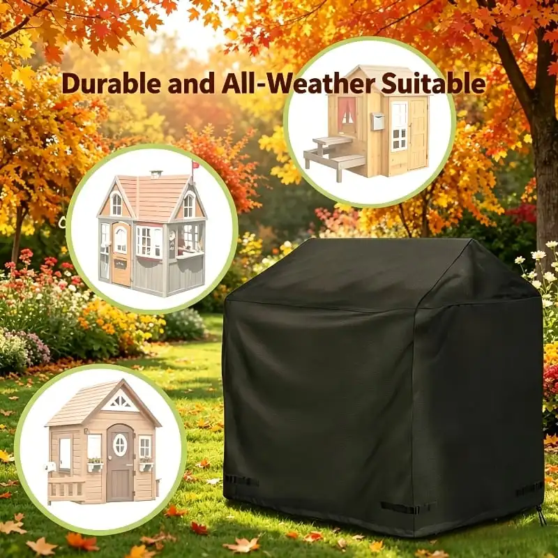 Kids Playhouse Cover Waterproof UV Resistant Outdoor Children Game House Protective Cover Dustproof Garden Play Tent Cover