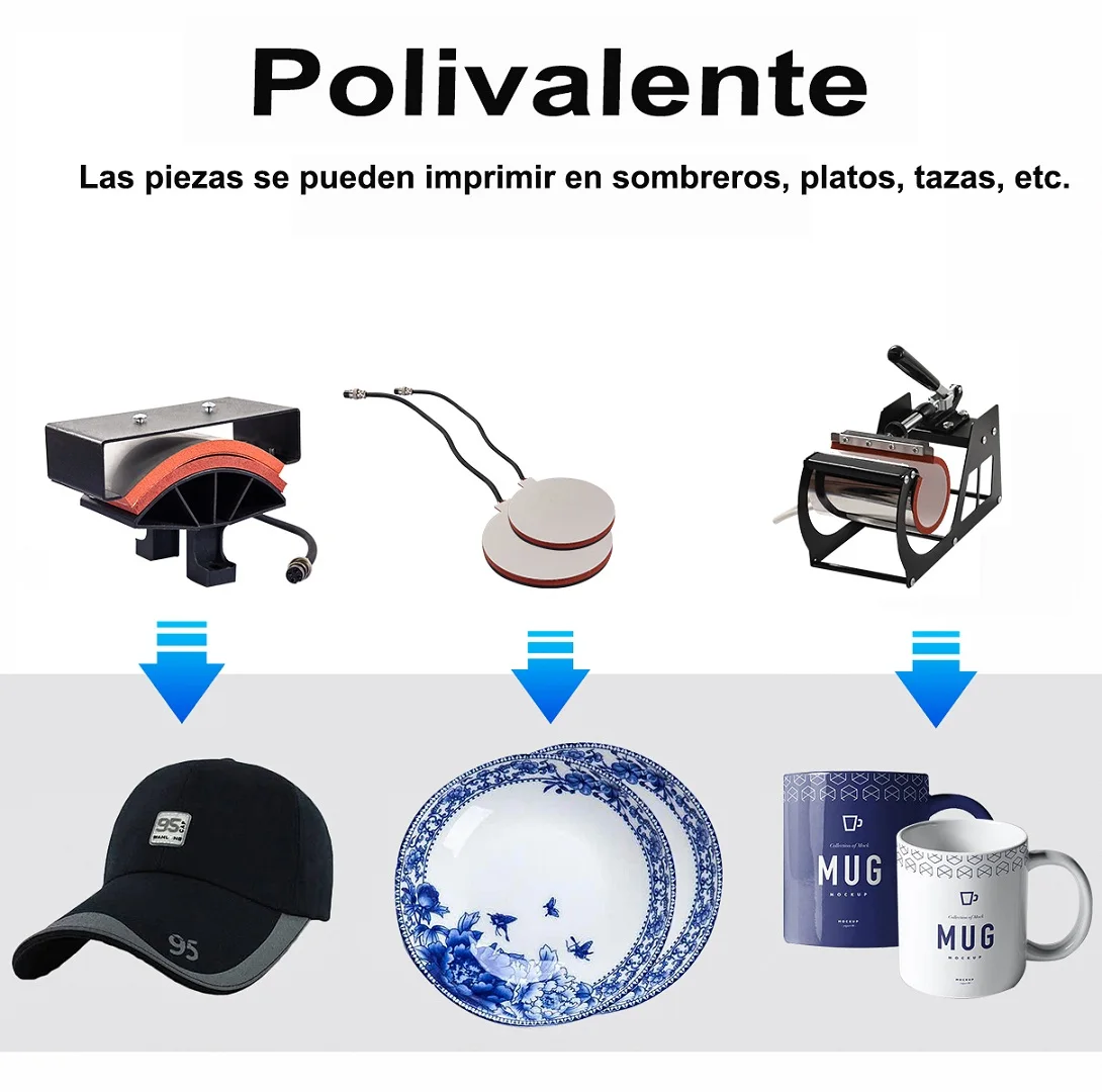 Máquina de prensado en caliente 7 en 1, impresora de sublimación 2D, máquina de transferencia de calor para tapas, tazas, placas, camisetas,