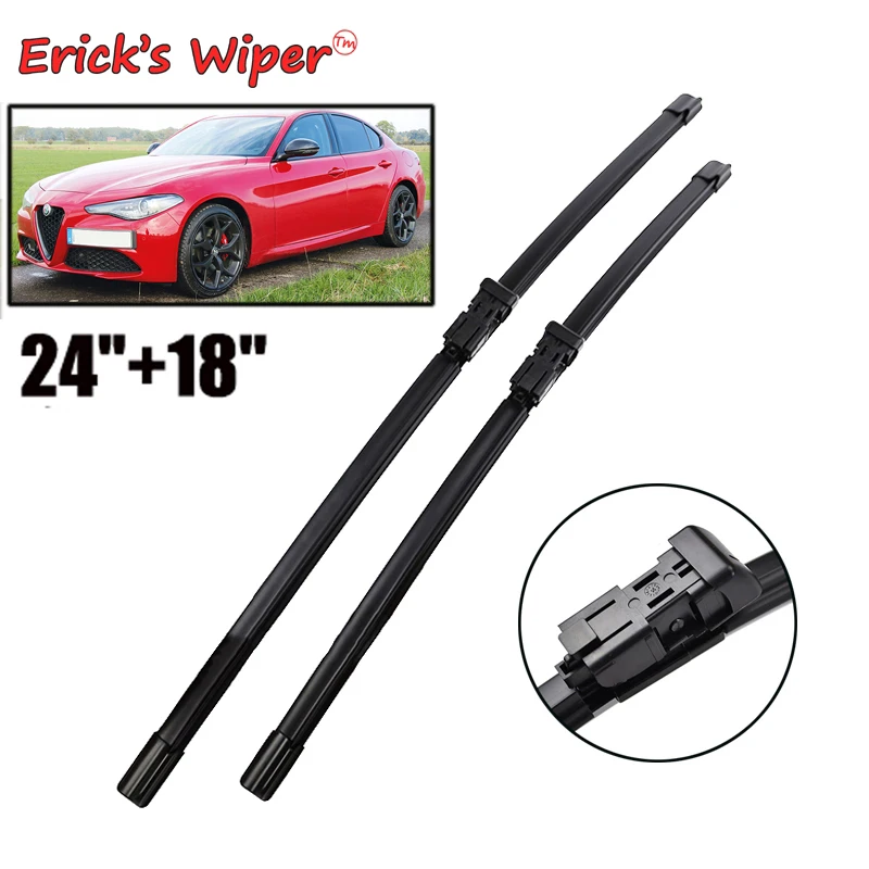 Erick's Wiper LHD Front Wiper Blades For Alfa Romeo Giulia 952 2015 - 2019 Windshield Windscreen Window Rain Brushes 24''+18''