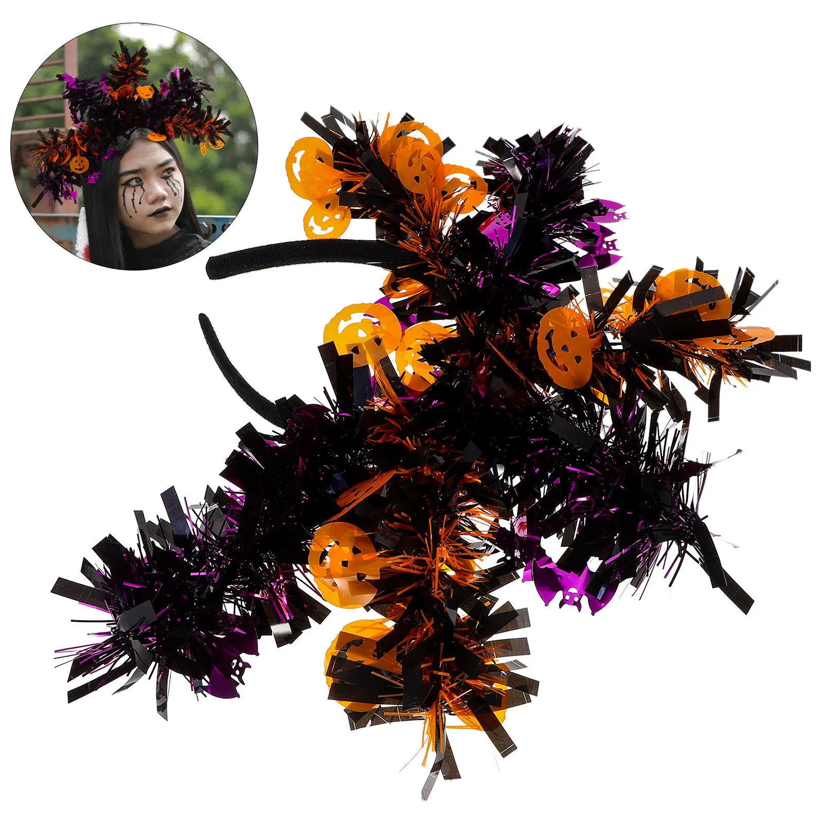 Pumpkin Headband Halloween Hair Accessory for Women Lightweight Comfortable Easy-Wear Headdress Perfect for Cosplay