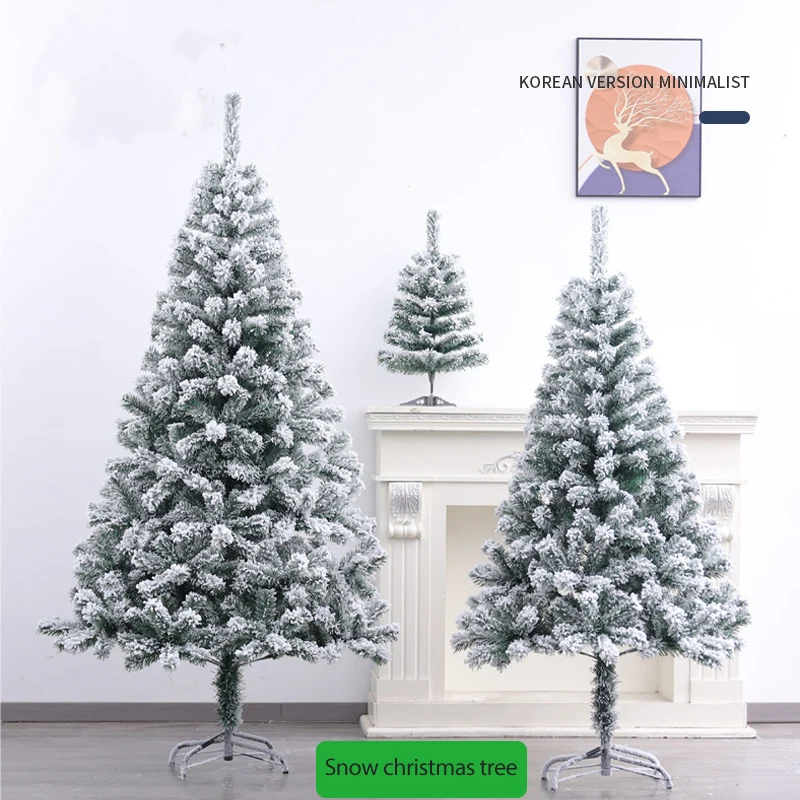 

90-270cm Encrypted PVC Snow Christmas Tree Metal Base Christmas Decorations for Home Christmas Decor 1.2-3M XmasTree