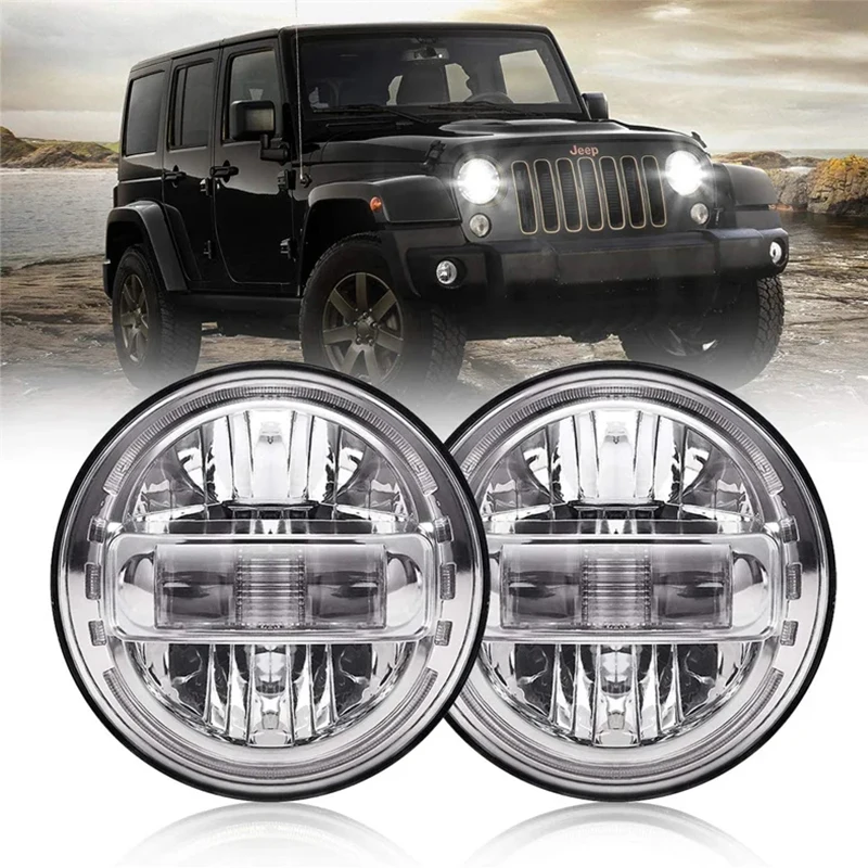 

7 Inch Led Headlight H4 DRL Round 7'' Headlights Dot Emark Headlamp for Jeep Wrangler JK Lada Niva 4x4 For Suzuki Samurai SJ410