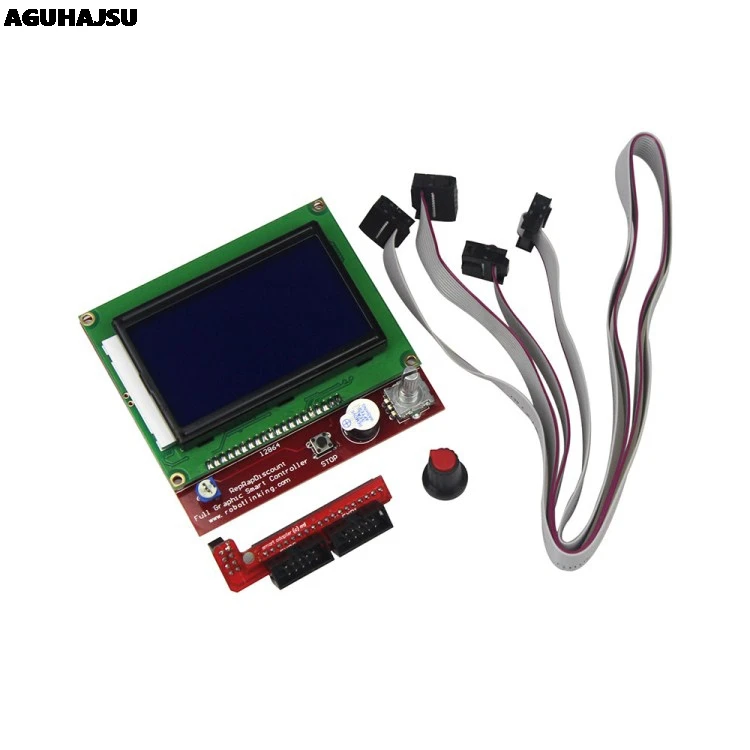 

12864 Display LCD Controller +Adapter For RAMPS 1.4 Reprap Mendel GM 3D Printer Parts