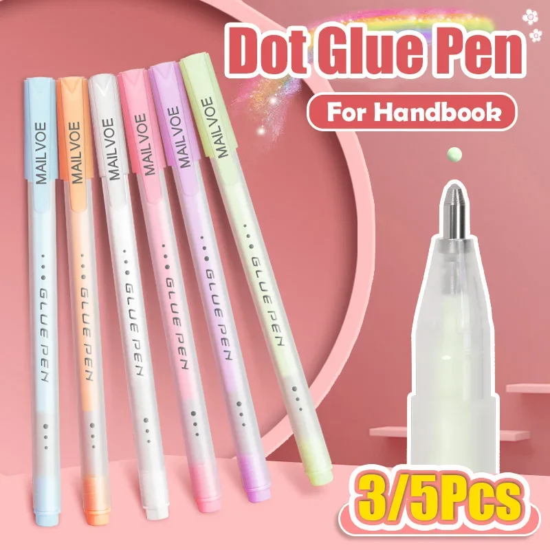 3/5Pcs Glue Pen Handmade Quick-Dry Dot Glue School Dispensing Pen Shaped Color Glue Stationary