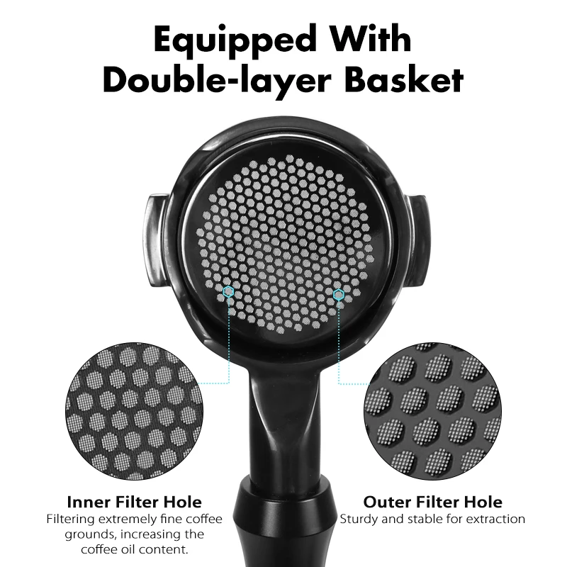 58MM Coffee Bottomless Portafilter Naked Precise Filter Basket for E61 Lelit Flair ECM Espresso Machine Accessories Barista Tool